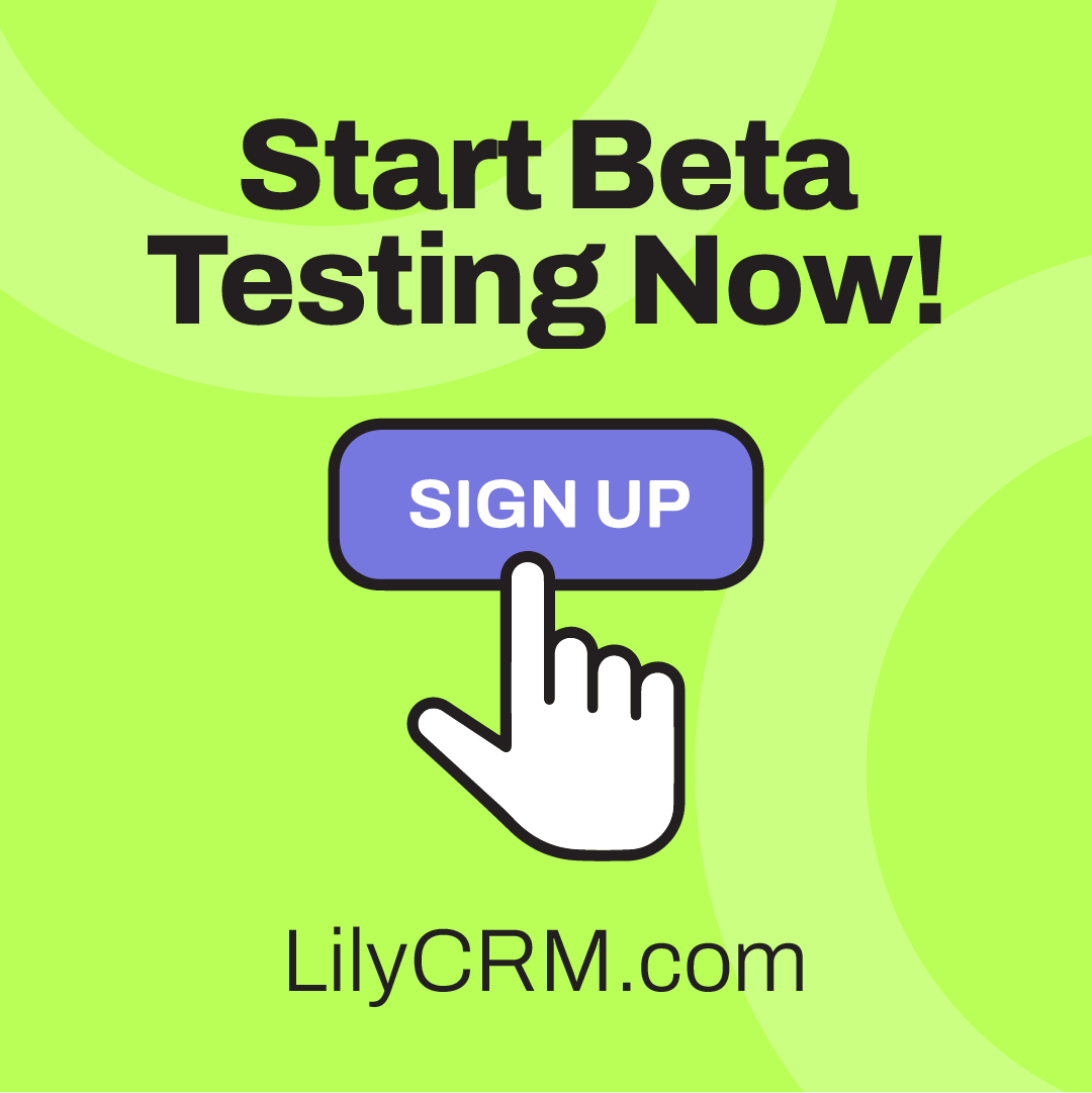 Ready to take LilyCRM for a test drive? 🚀 Start Beta testing now and experience the power of our all-in-one CRM platform! Sign up today.

#LilyCRM #BetaTesting #CRMPlatform #TestDrive #AllInOne #SignUpNow #BetaLaunch #CRMSoftware #CustomerRelationshipManagement #PowerfulTool