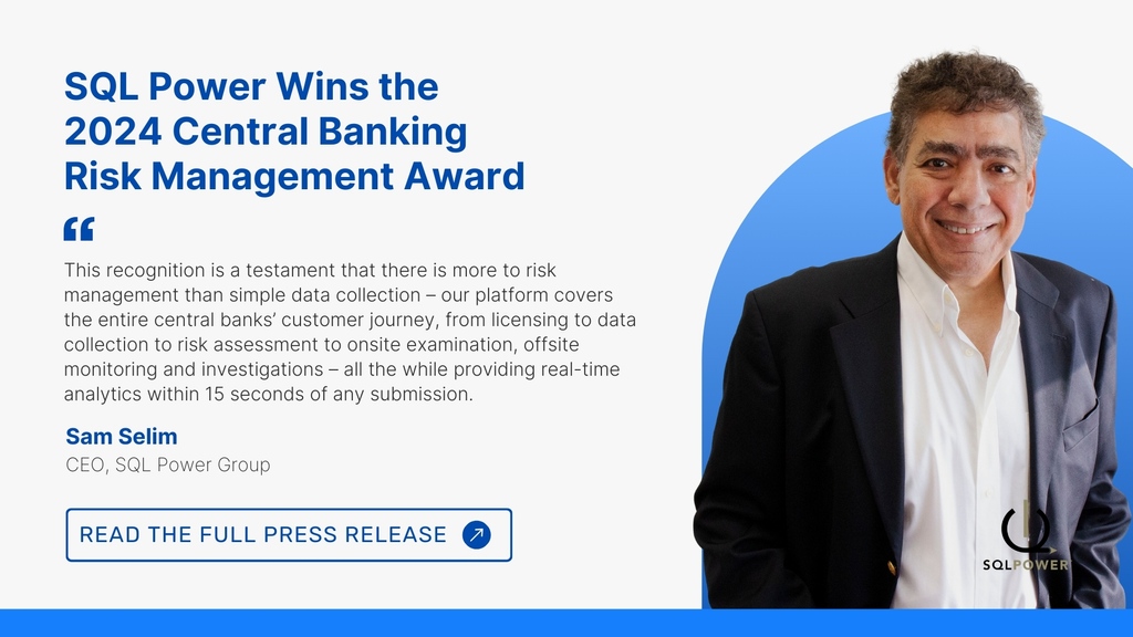 SQLPowerGroup's tweet image. SQL Power is proud to announce that we've been chosen as the winner of the 2024 #CentralBanking Risk Management Award. 
Read the full press release here ➡️ sqlpowergroup.com/risk-managemen…
#CBAwards #bankingsupervision #suptech #regtech #centralbankingawards #supervisory