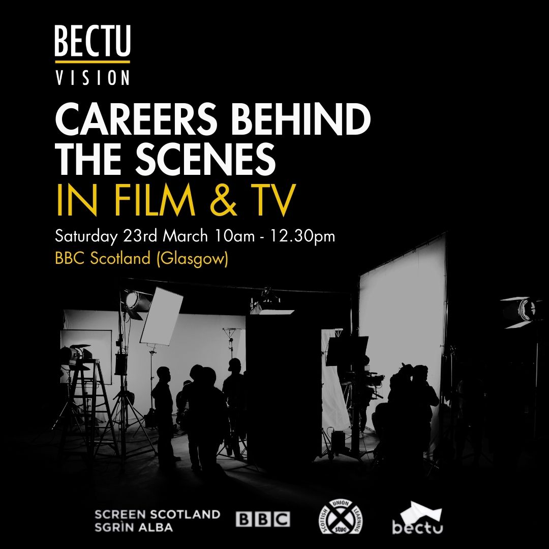 As part of the BBC Bring the Drama Festival, @BectuV are hosting a free Careers Behind the Scenes event where you'lll have the opportunity to meet the crew who bring film and TV to life! 📅 23 March 2024 📍 @BBCScotland’s Pacific Quay Register now at pulse.ly/zthquqnzbl