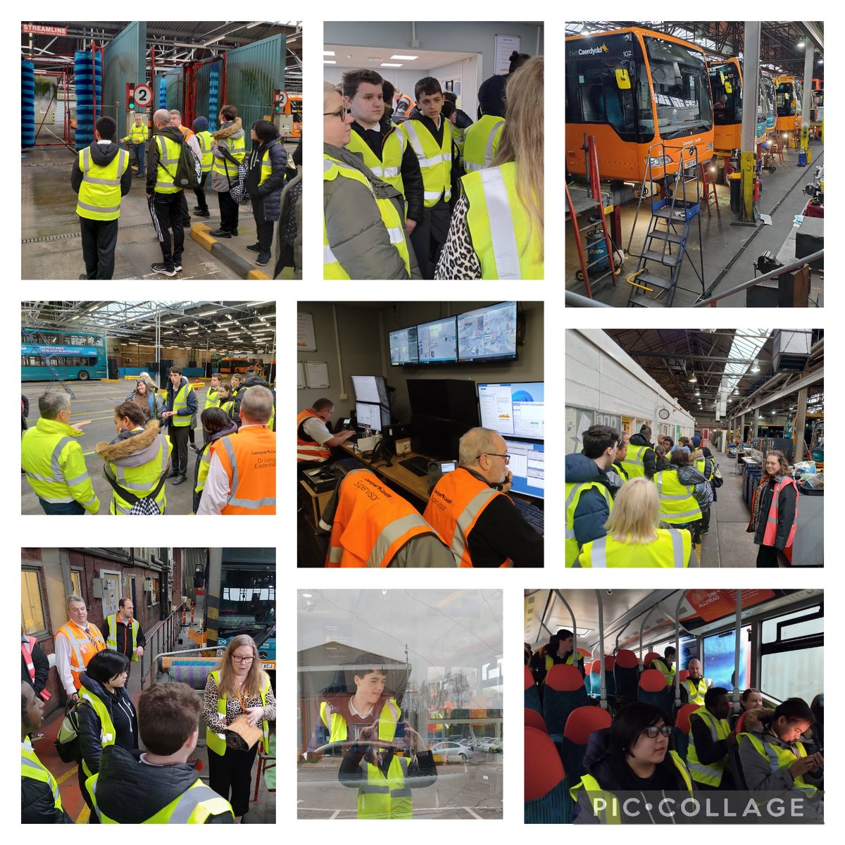 Thank you to the team at @Cardiffbus for giving pupils from @BOLHSMarion a fantastic career tour of the depot. Pupils learnt about the range of jobs at the depot and loved their ride on a new electric bus through the bus washer!