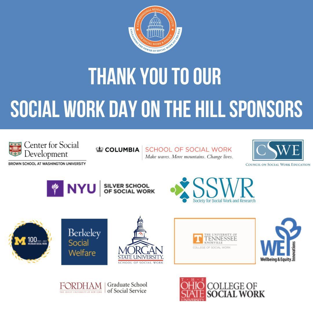 Thank you to all sponsors for supporting the 2024 Social Work Day on The Hill! We truly appreciate your contributions. Your support allows us to continue advocating for social work issues and making a difference in our communities.