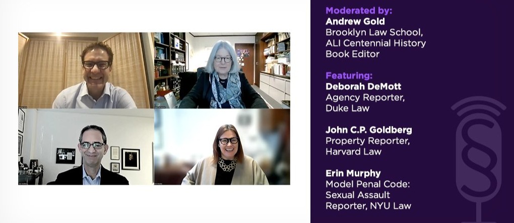 DukeLaw's tweet photo. WATCH: ICYMI, Prof. Deborah DeMott recently joined @AmLawInst’s #ReasonablySpeaking podcast to reflect on ALI history and some of its most influential projects with @Harvard_Law Prof. John C.P. Goldberg and @nyulaw Prof. Erin E. Murphy
Tune in 🎧 ➡️ https://t.co/n4dW3p7Q8d https://t.co/OKYgCkcarP