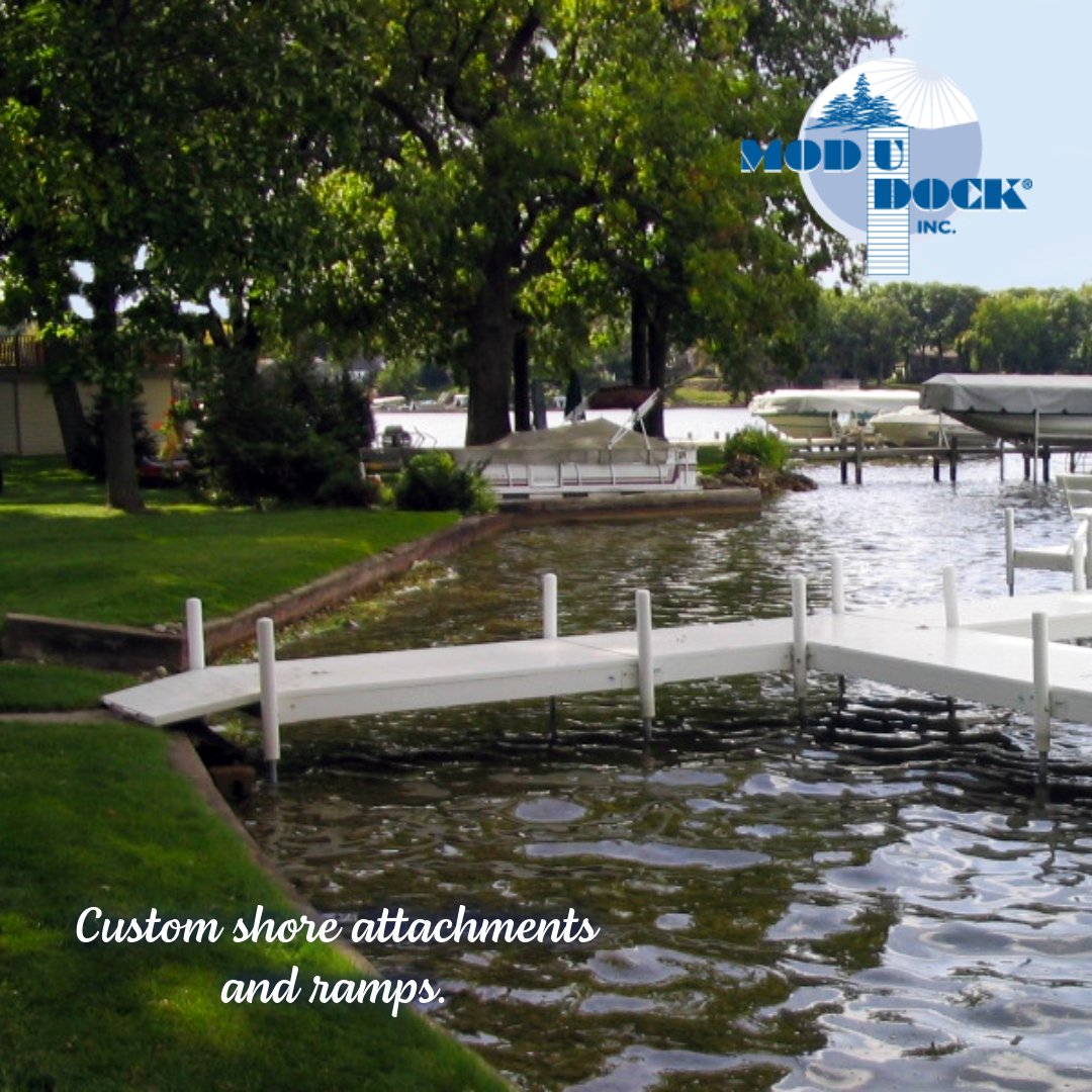 Mod-U-Dock has ramps and can work with you on shore attachment options suited for your particular needs.  #lakelife #WaterfrontHomes #modudock