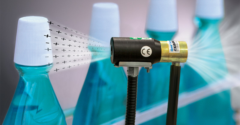 EXAIR's tweet photo. The Gen4 Ion Air Jet is the ideal way to remove static and dust from small parts prior to shrink wrapping, packaging, printing, painting or finishing. See details at