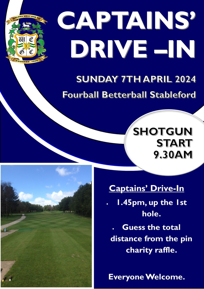 Captains Drive-In 2024 is now LIVE for booking.
#halifax #golf #yorkshiregolf