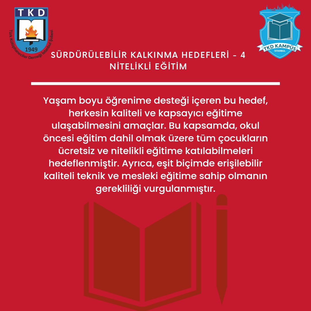 Birleşmiş Milletler | Sürdürülebilir Kalkınma Hedefleri - 4
- Nitelikli Eğitim -