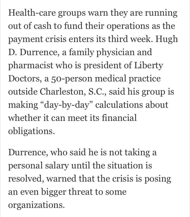 Spoke yesterday to a doctor who leads a 50-person medical practice in South Carolina, has given up his salary + said they’re making “day-by-day” decisions about how long they can stay open in wake of Change Healthcare crisis. washingtonpost.com/health/2024/03…