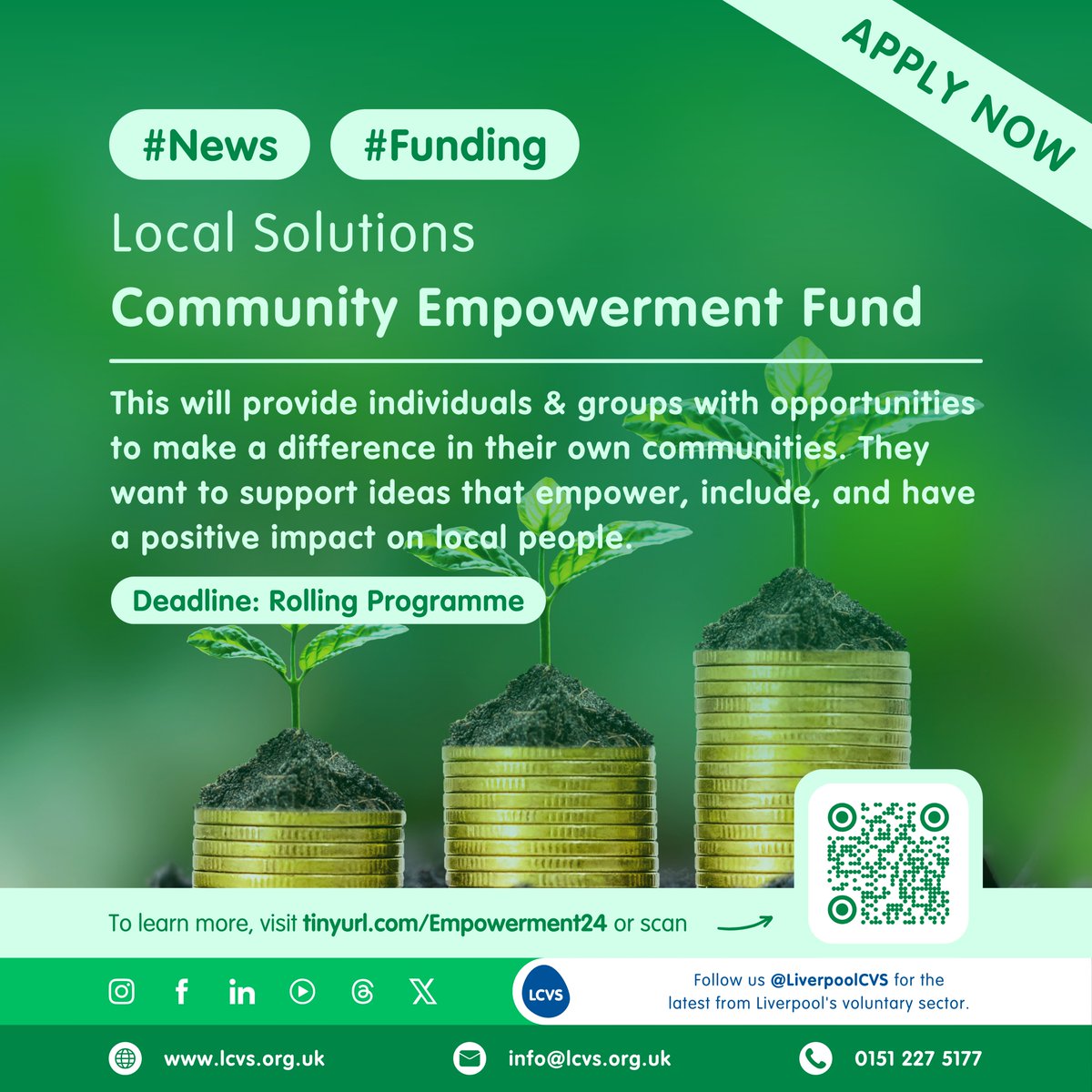 💰#Funding | Local Solutions has launched a Community Empowerment Fund as part of their commitment to empower change across the Liverpool City Region. 🔔Apply now! 🔗tinyurl.com/Empowerment24 @SoniaBassey1 @LocalSolutions_