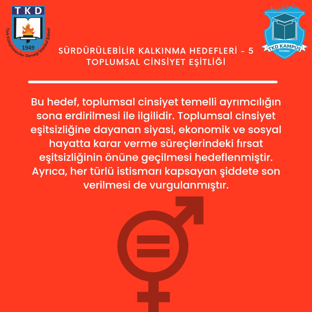 📍Birleşmiş Milletler | Sürdürülebilir Kalkınma Hedefleri - 5
- Toplumsal Cinsiyet Eşitliği -