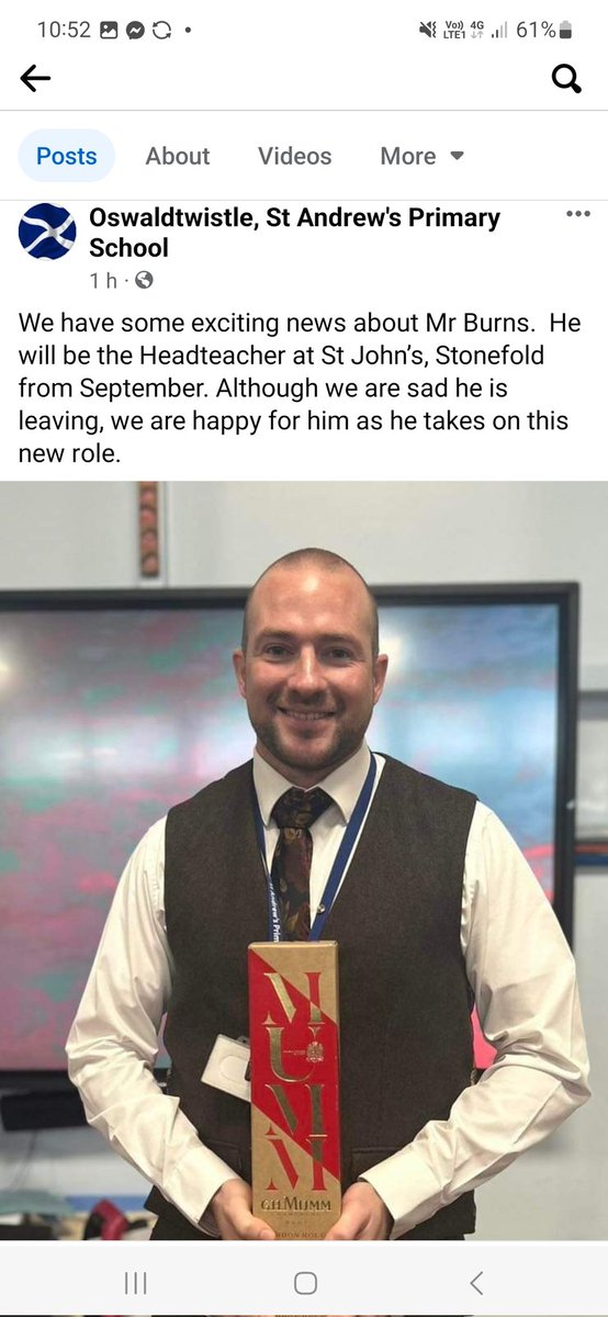 StAndrewsClass2's tweet photo. So this is my news for today.... in September I will be taking my first headship role. After 15 years at @standrewscep I am upset to be leaving but also excited for my new adventure #headship #Newchapter https://t.co/XuOMMnqmsD