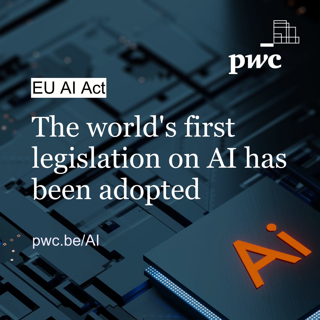 PwC Belgium (@pwc_belgium) on Twitter photo It’s official - the <a href="/Europarl_EN/">European Parliament</a> has voted on the EU AI Act, introducing strict obligations for high-risk AI applications, increasing transparency, and promoting innovation.
Here’s how we're helping businesses step into the new era of responsible AI ➡ pwc.be/en/services/co… It’s official - the <a href="/Europarl_EN/">European Parliament</a> has voted on the EU AI Act, introducing strict obligations for high-risk AI applications, increasing transparency, and promoting innovation.
Here’s how we're helping businesses step into the new era of responsible AI ➡ pwc.be/en/services/co…