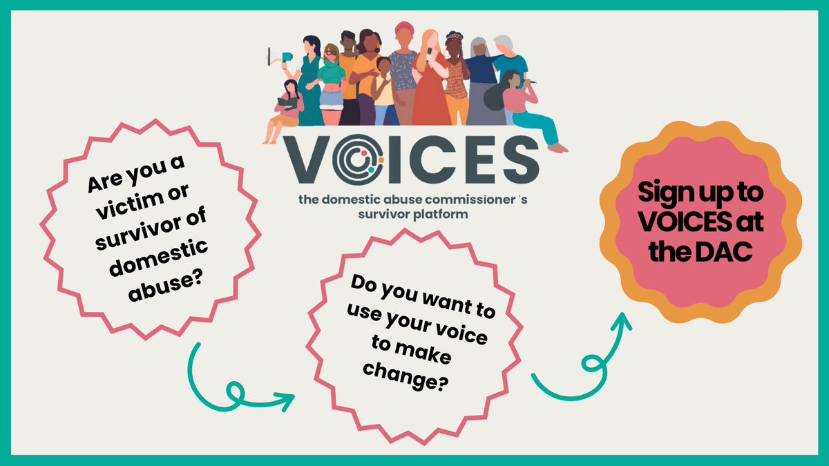 🔔 Have you experienced domestic abuse and want to use your voice to create meaningful change? 📩 Sign up for VOICES at the DAC, my virtual platform for survivors of domestic abuse. 📣 Your voice could help improve policy and practice for the better 👇 domesticabusecommissioner.uk/voicesatthedac/