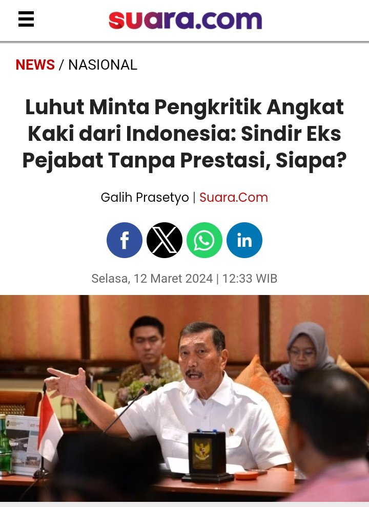 abu_waras's tweet photo. Netizen Rame Rame Minta Luhut Sebaiknya Angkat Kaki dari Bumi Indonesia Karena Tidak Mau Dikritik. Lambe Waras: Pindah Saja Ke Pluto Sanah Kalau Kupingnya Tipis dan Bikin Negara Sendiri. https://t.co/4lTayKDJ3x