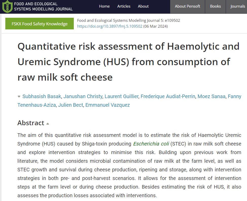 Food & Ecological Systems Modelling Journal, FESMJ (@fesmjournal) on Twitter photo 🆕Quantitative Microbial Risk Assessment (QMRA) model offers a scientific approach to simulate the real-life scenarios from the production of raw milk soft cheese.
👉More: doi.org/10.3897/fmj.5.…🔓
Research from #ArtiSaneFood project, <a href="/PrimaProgram/">PRIMA Program Mediterranean Partnership 🇪🇺</a>, supported by <a href="/EU_Commission/">European Commission</a>. 🆕Quantitative Microbial Risk Assessment (QMRA) model offers a scientific approach to simulate the real-life scenarios from the production of raw milk soft cheese.
👉More: doi.org/10.3897/fmj.5.…🔓
Research from #ArtiSaneFood project, <a href="/PrimaProgram/">PRIMA Program Mediterranean Partnership 🇪🇺</a>, supported by <a href="/EU_Commission/">European Commission</a>.
