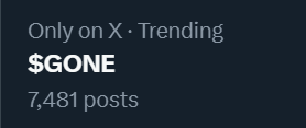 gonepolygone's tweet photo. WELL DONE $GONE COMMUNITY. 

Somewhere in the world, we're trending... again.

Keep the $GONE tags going! https://t.co/SlU7qlCMpY