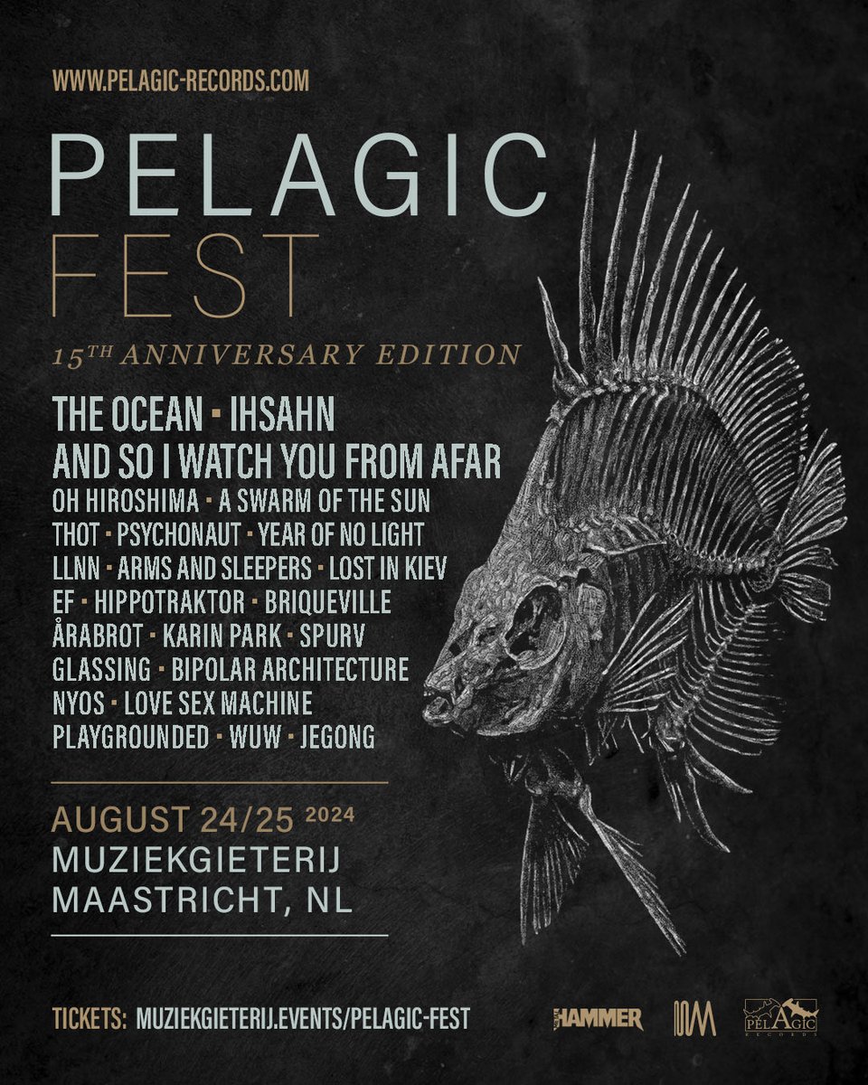 JUST ANNOUNCED! Celebrating 15 years of Pelagic Records in Maastricht on August 24th Tickets on-sale Fri - 12PM CET! |/\|