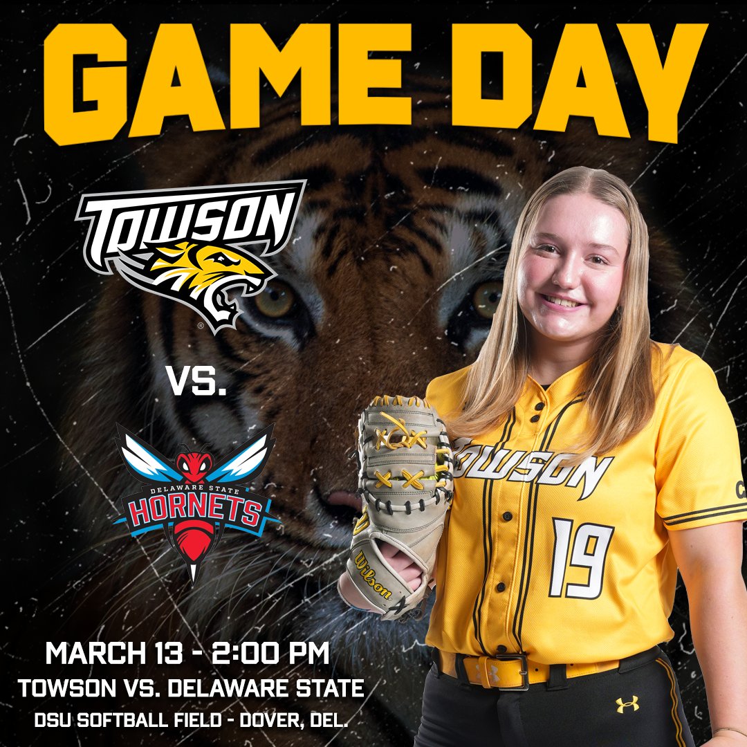 One the road for a matchup with the Hornets!

🐯 vs. Delaware State
🕕: 2:00 PM
📍: DSU Softball Field - Dover, Del.
📺: bit.ly/3vk1WMm
📊: bit.ly/48SCsn5

#GohTigers