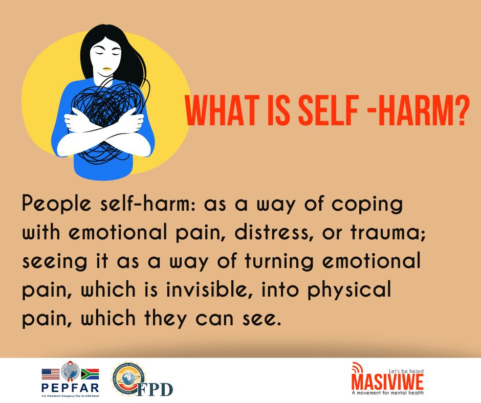 Life is filled with difficult experiences, which is why it’s normal to experience difficult feelings. While self-harm may feel like it offers some relief, it is not the solution. Read more about ways to manage self-harm here: masiviwe.org.za/self-harm/ @MasiviweZA #masiviwe