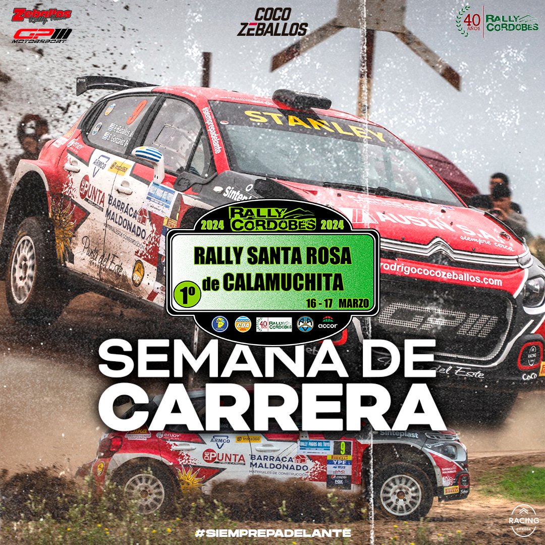 Semana en #RallydeCalamuchita por el <a href="/rally_cordobes/">Rally Cordobés</a>
Nos vamos a la provincia de Córdoba a correr en la primera fecha del año del campeonato regional. 

Un nuevo desafío que vamos a encarar, esta vez estaremos acompañados en la butaca derecha por Lucho Allende
.
.