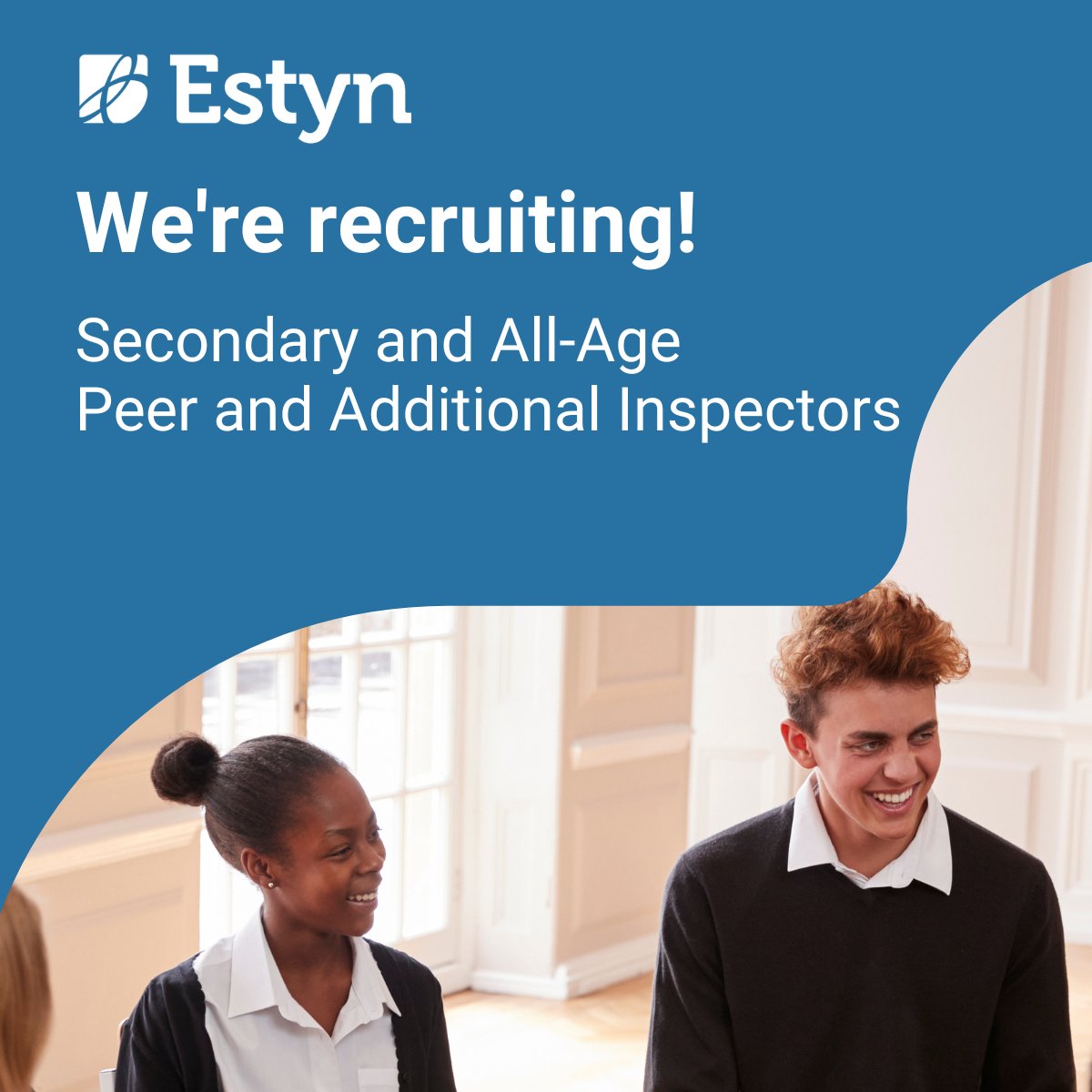 Want to join our inspection teams and help drive effective practice in secondary or all-age education? Why not apply to train as a Peer or Additional Inspector – open now: estyn.gov.wales/working-us/cur…
