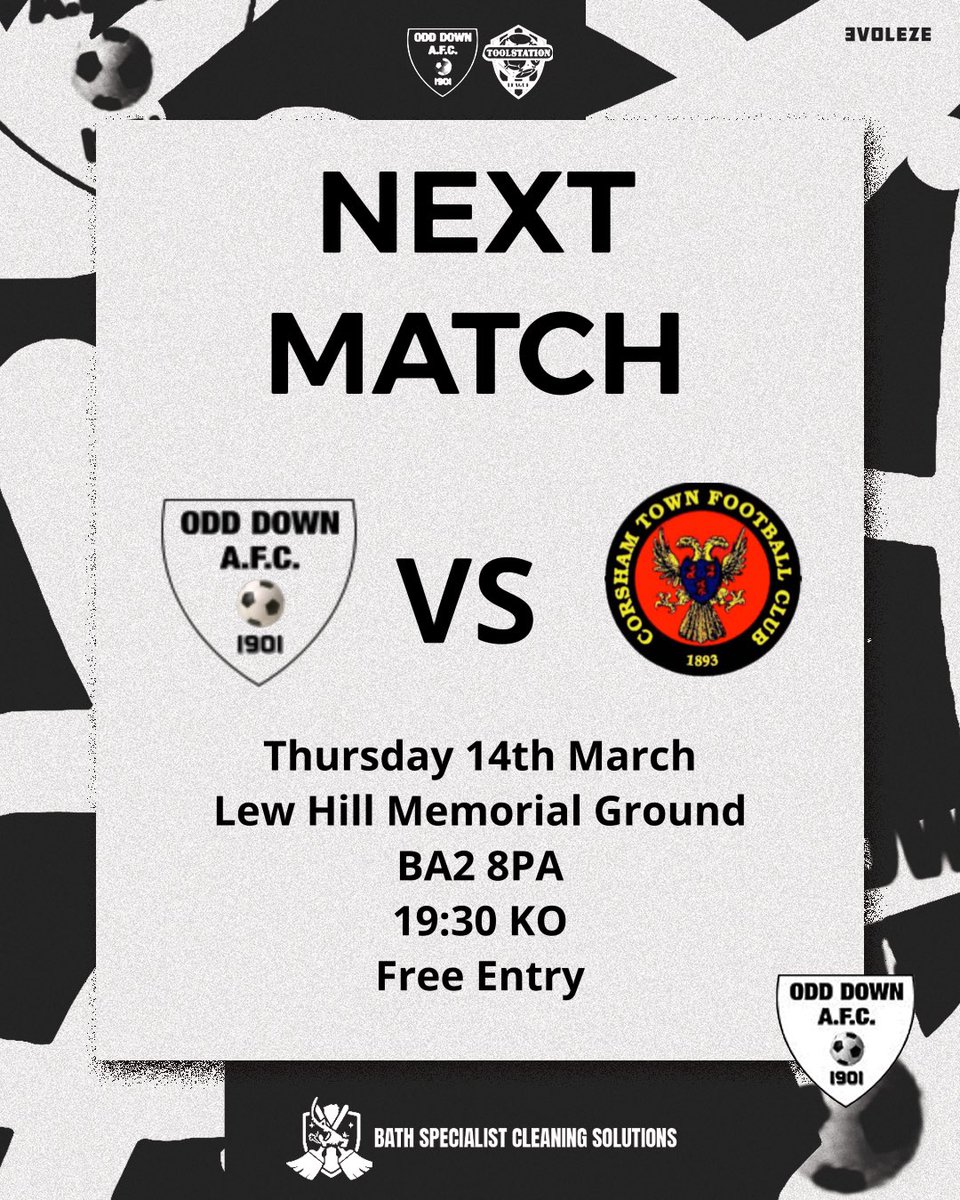 ⚫️NEXT UP FOR THE WOMEN’S⚪️ 🆚 @CTFCWomens 🗓️ Thursday 14th March 2024 🏆 Friendly 🏟️ Lew Hill Memorial Ground, BA2 8PA ⏰ 19:30 Kick off 🎟️ FREE 🍻 Clubhouse will be open for refreshments from 19:00 ⚫️⚪️#UptheDown @swsportsnews @OddDownU18WFC @bsoccerworld