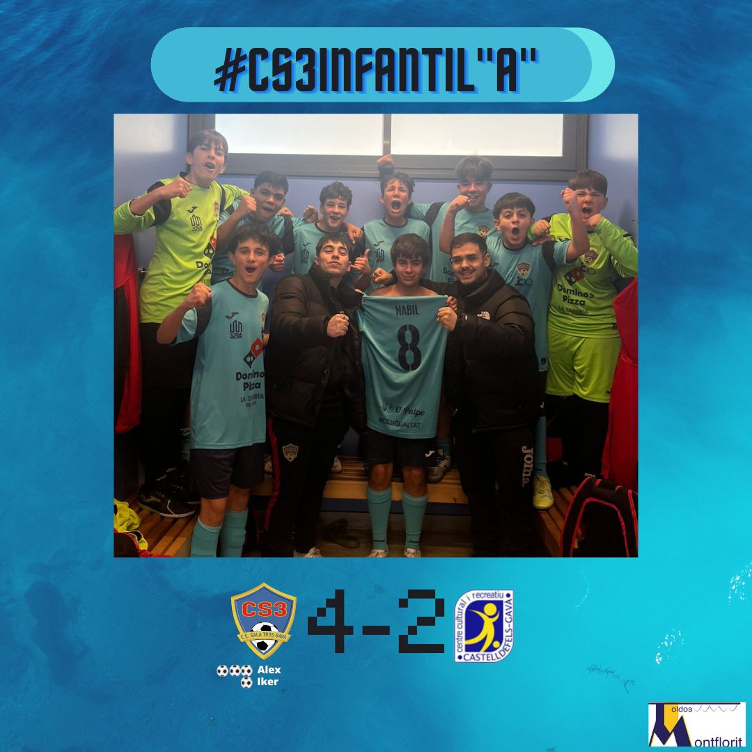 🔵#CS3𝐈𝐧𝐟𝐚𝐧𝐭𝐢𝐥"𝐀"

➡️Nuestro 𝐈𝐧𝐟𝐚𝐧𝐭𝐢𝐥"𝐀" consigue tres puntos  importantes en casa para seguir luchando por el ascenso

#UNIVERSCS3 #CS3Base #CS3 #SalaTr3sGava