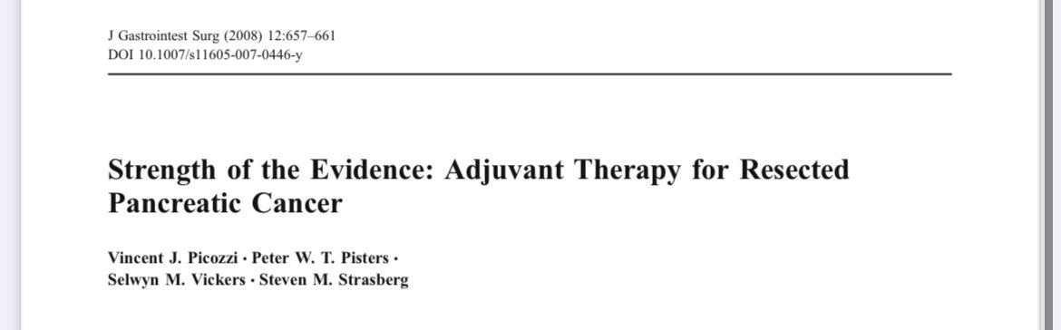 Found this paper in @JournalofGISurg . Some heavy hitters as authors on this paper including the Presidents of @MDAndersonNews and @MSKCC_OncoNotes, and HPB legends. @ppisters @DrVickersMSK @HodinRichard @timpawlik