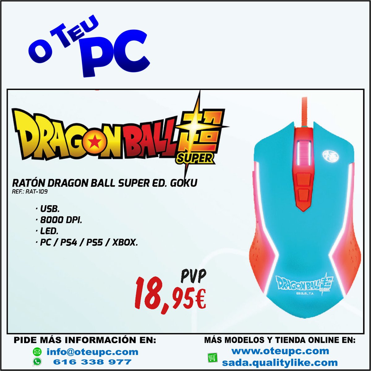 oteupc's tweet photo. ¿Te gusta este raton?❓❓
Pues no te quedes sin él 😉
#dragonball #raton #AkiraToriyama #informatica #sada #serviciotecnico #sat #coruña #oteupc #celeritas #gls #amazon #dhl #ups #nacex #ctt #boyaca #ordenadores #portatiles #pantallas #lenovo #hp #acer https://t.co/br8kQIFnxY