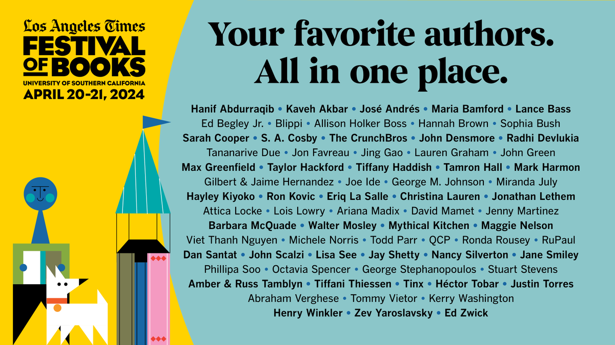 ‼️The 2024 @latimes Festival of Books lineup is here! ‼️ The nation’s largest literary festival returns to @uscedu April 20 and 21 with hundreds of your favorite authors, artists, celebrities, musicians, poets, exhibitors, and more! Check it out at latimes.com/fob! 📚💕