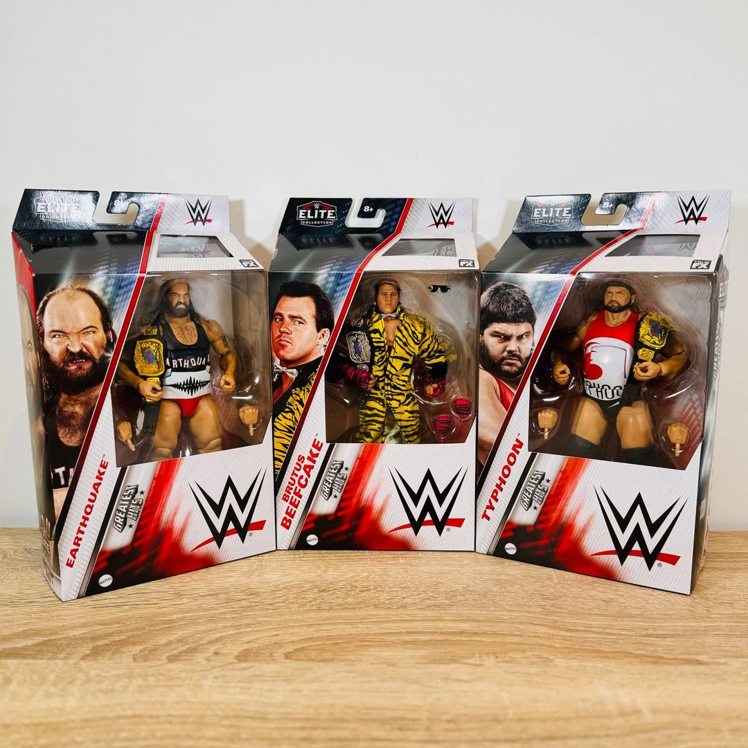 WrestlingFK's tweet photo. Elite Collection Greatest Hits Series 3
Earthquake
Typhoon
Brutus Beefcake
Individual shots coming up!
#wrestlingshopuk #earthquake #typhoon #naturaldisasters #brutusbeefcake #thebarber #actionfigures #figlife #goldenera #mattel #wwf #wwe #wwelegends #wrestlingfigures https://t.co/Jimh8qKwKG