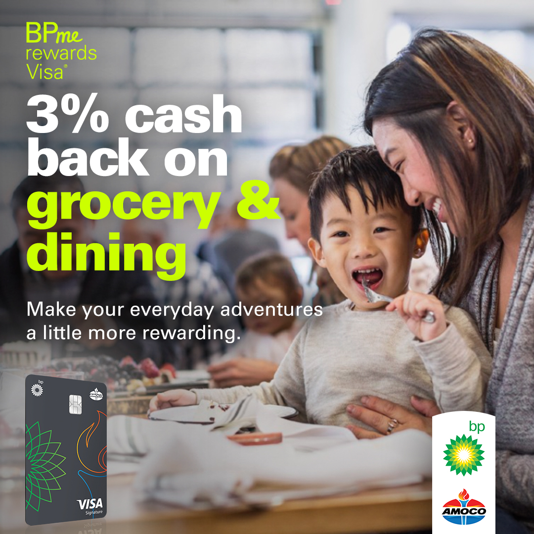Dining out or grabbing groceries? We've got you covered with 3% cash back on both. Start earning today. Read more: on.bp.com/3nTbYgh
