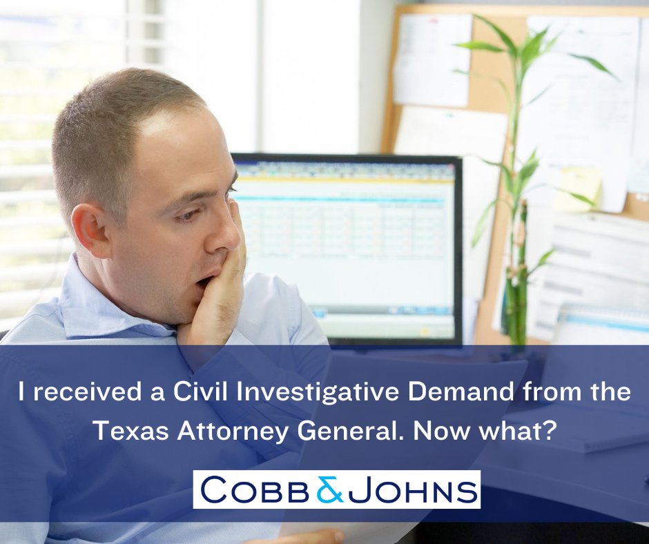 If the Texas attorney general suspects that a business or individual may be engaging in acts or practices that violate the DTPA or the Antitrust Act, it might issue a Civil Investigative Demand. Here's what to do next: bit.ly/3TySYEk #txlege