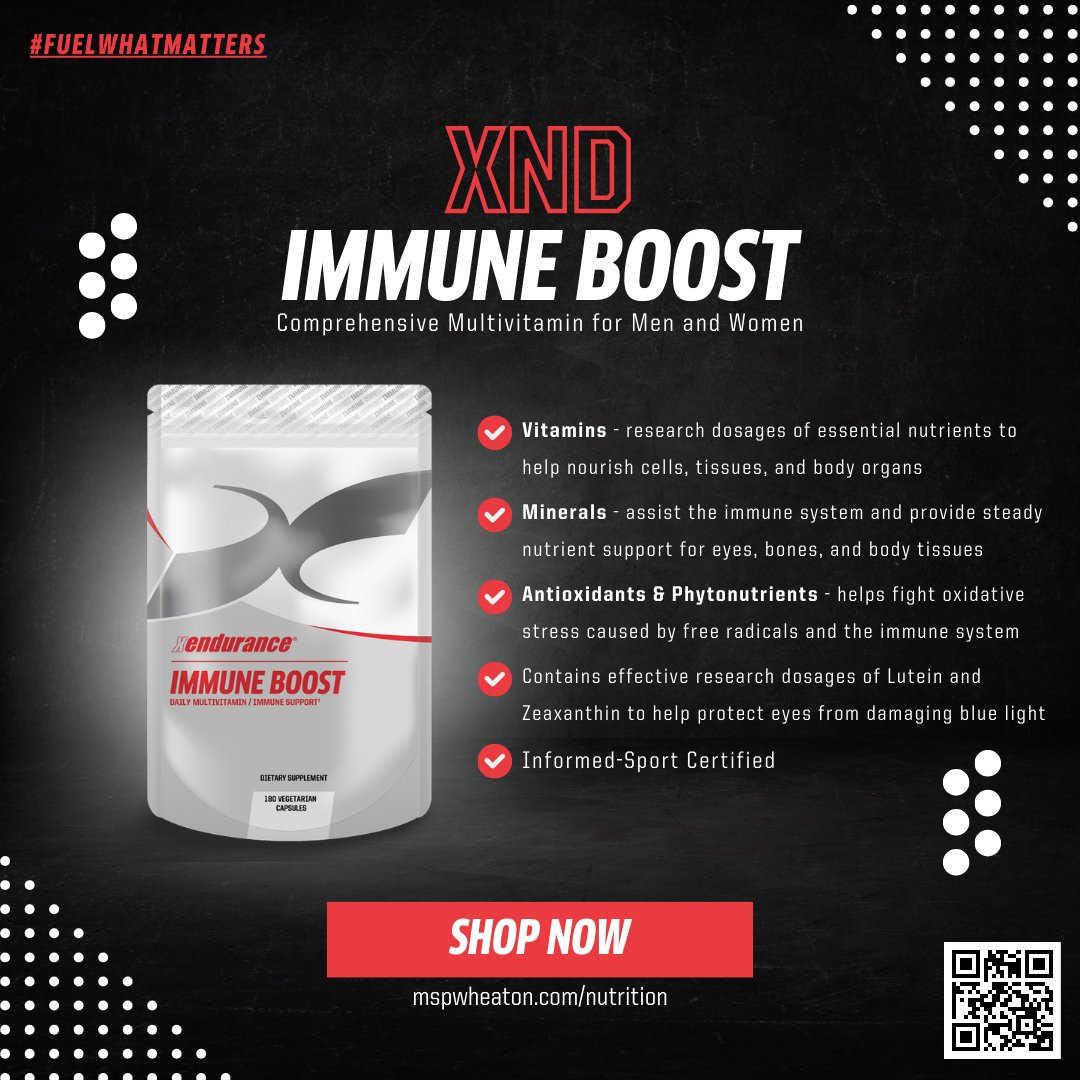 🛡️ Strengthen Your Defenses with Immune Boost by XND!

We're all about optimizing athlete health. That's why we suggest Immune Boost—a game-changer for your well-being! 💪

Learn More at 
mspwheaton.com/nutrition

#ImmuneBoost #Xendurance
