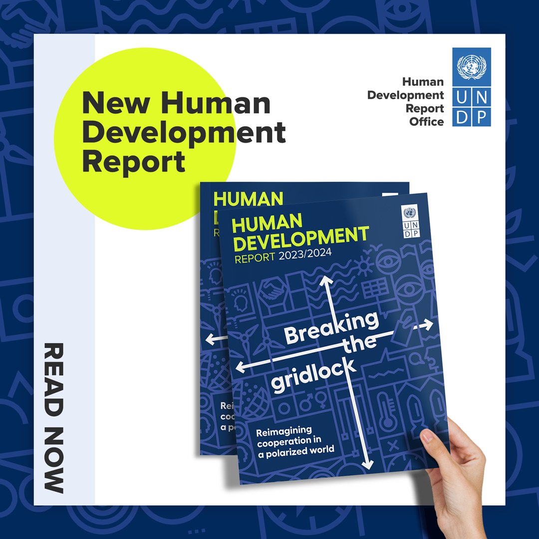 NOW OUT | @UNDP’s new #HDR2024 canvasses the landscape of our polarized world and explores paths forward that reimagine cooperation in a way that we can all benefit. Download the full report and follow the launch event livestream today at 1pm EDT 👉 report.hdr.undp.org