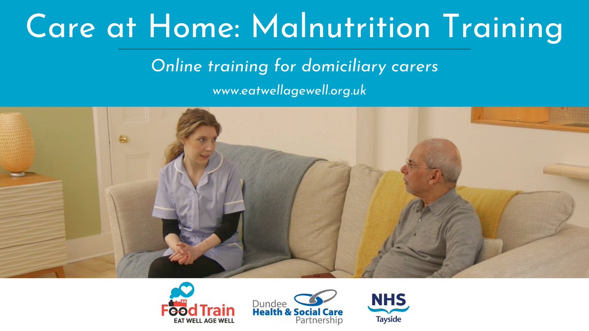 Carers & care organisations can play a vital role in supporting older people at risk of #malnutrition. Our carers training has been developed to support domiciliary carers to identify and address under-nutrition in older people. Access training: bit.ly/3SpT2mG