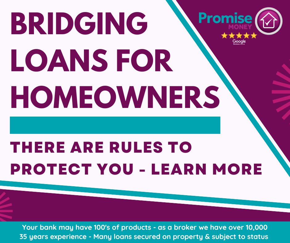 Regulated bridging can both protect and annoy you. To learn more check out our new article all about them. promisemoney.co.uk/regulated-brid…

#promisemoney #mortgage #remortgage #helptobuy #firsttimebuyer #smalldepositmortgage #securedloan #secondcharge #commercialmortgage