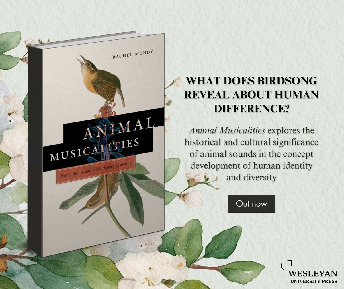 Reconsider how we perceive and categorise difference and discover how the voices and bodies of #animals have been used as a benchmark to evaluate species, races and cultures with this new #musical history from @weslpress » bit.ly/3Txhwhc 🕊️🎶