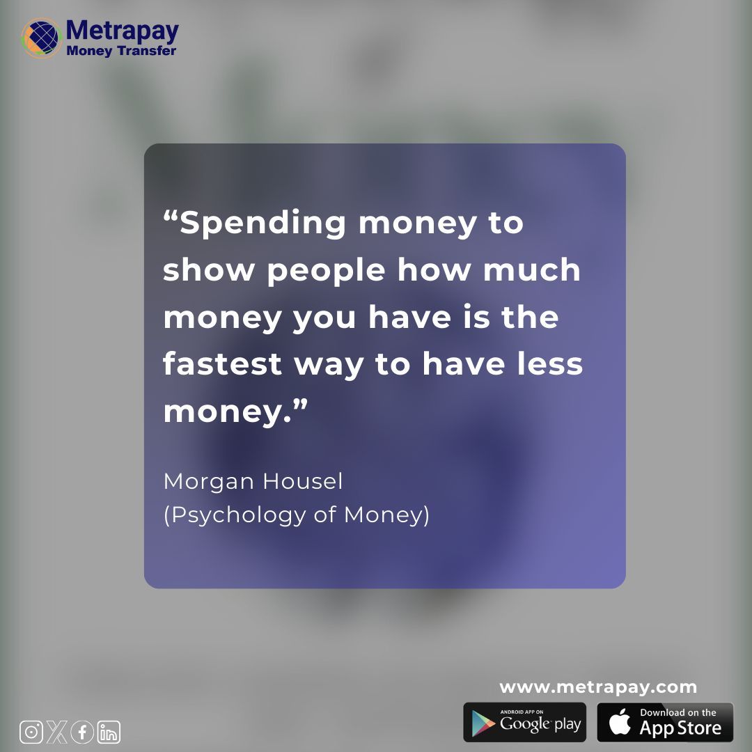 'The fastest way to have less money is to spend to show how much money you have - Morgan Housel (Psychology of money)'. Spend and send smartly with MetraPay. Start here buff.ly/3HrqntJ to send money to Nigeria
#nigeriainusa #financialtips #fintech Air Drop Decentralized