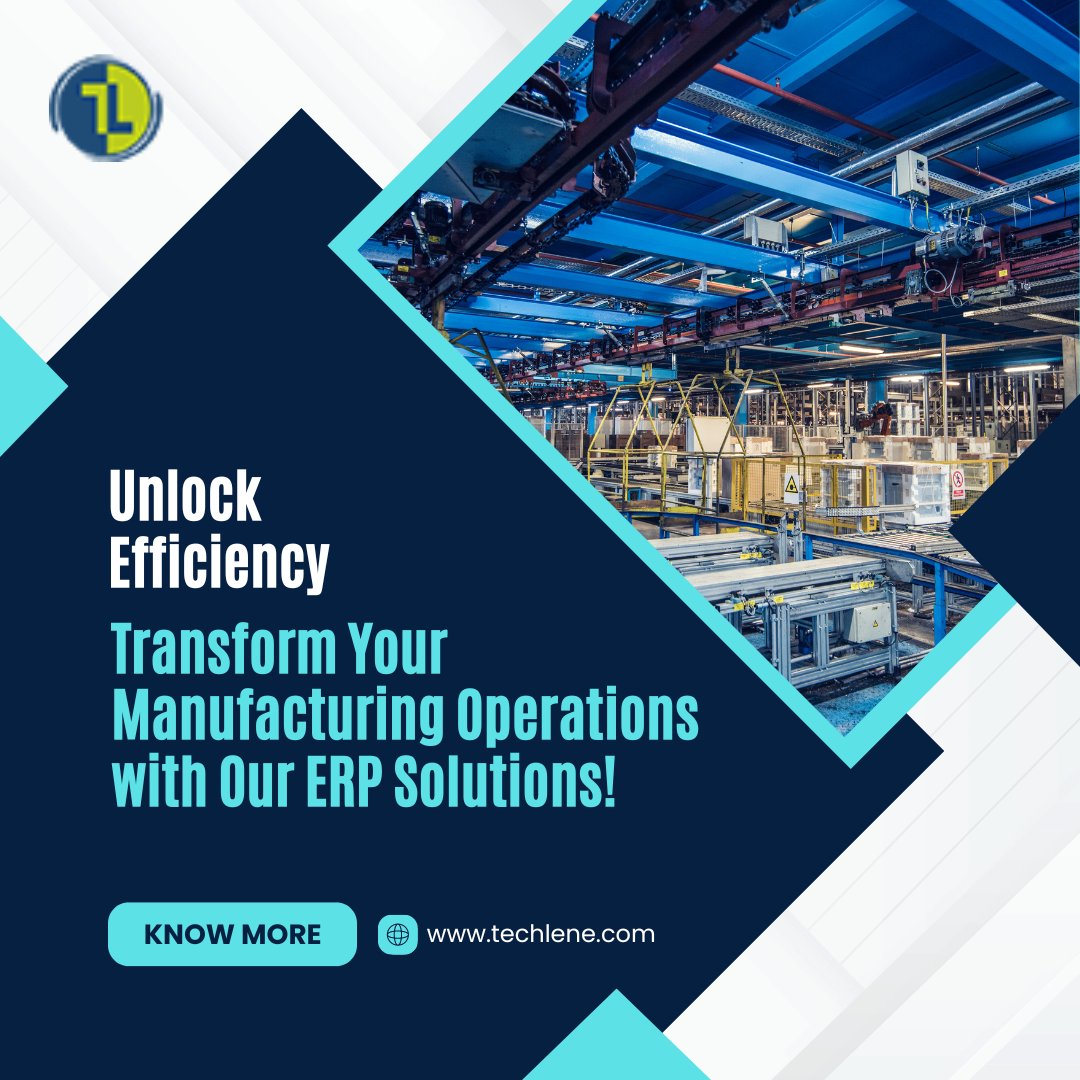 techlene_sspl's tweet image. Revolutionize manufacturing efficiency with our cutting-edge ERP solutions. Streamline operations, optimize workflows, and boost productivity. Unlock your full potential today!

#erp #erpsoftware #erpsolutions #erpimplementation