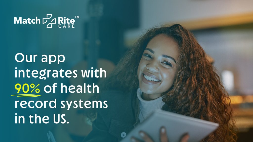 matchrite's tweet image. Take control of your health with the MatchRite Care™ app. Now integrating with 90% of health record systems in the US. Gain FREE, private access to your #healthrecords anytime, anywhere. Towards better health: hello.matchritecare.com #MatchRiteCare #KnowYourPortals #Healthcare