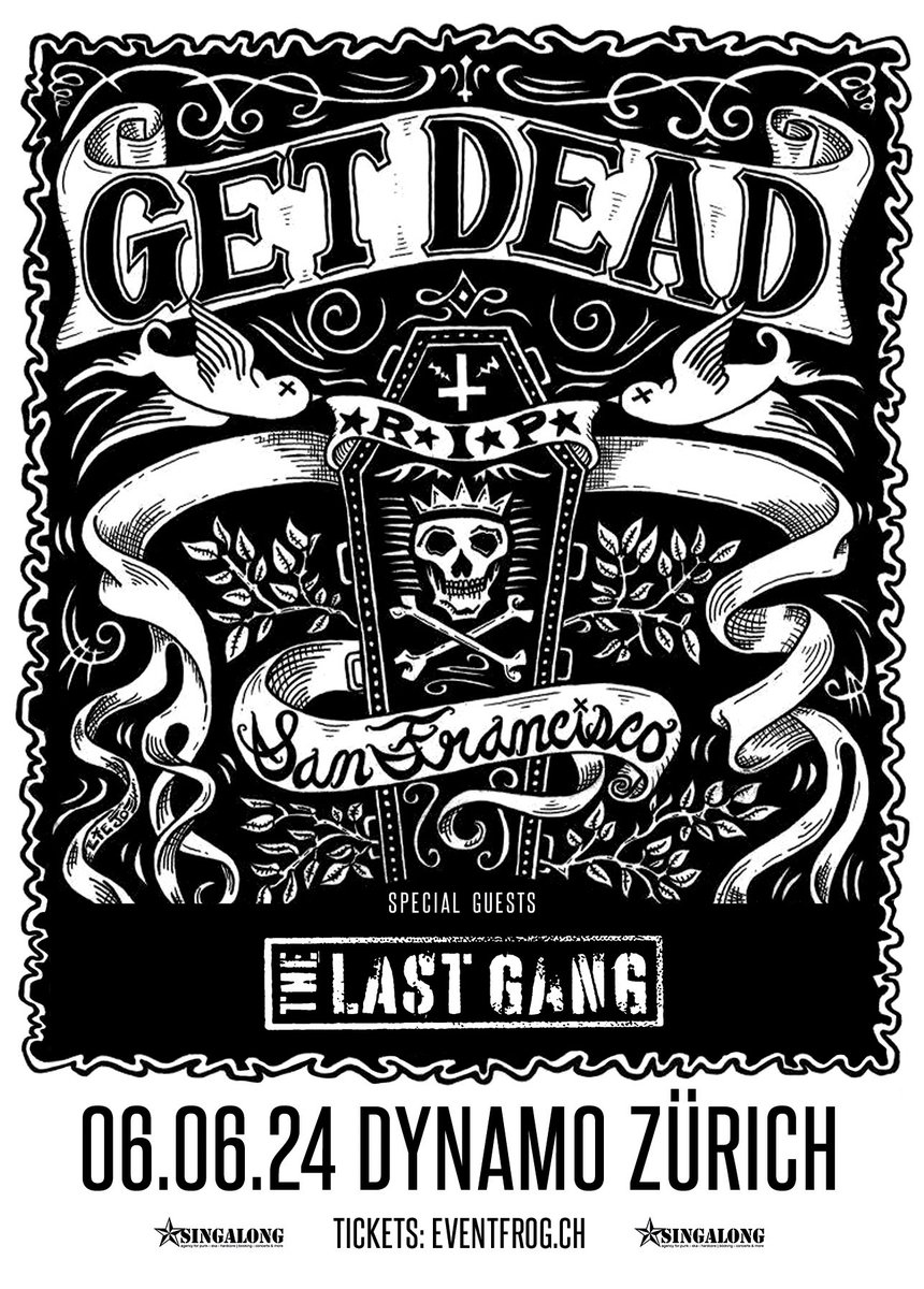 🚨ZÜRICH🚨 Coming back with the homies in @getdeadmusic !! We had a blast last time we were there, and this time will be no different! See ya June 6th! #TheLastGang #getdead #FatWreckChords #FatWreck #zürich #switzerland #dynamo