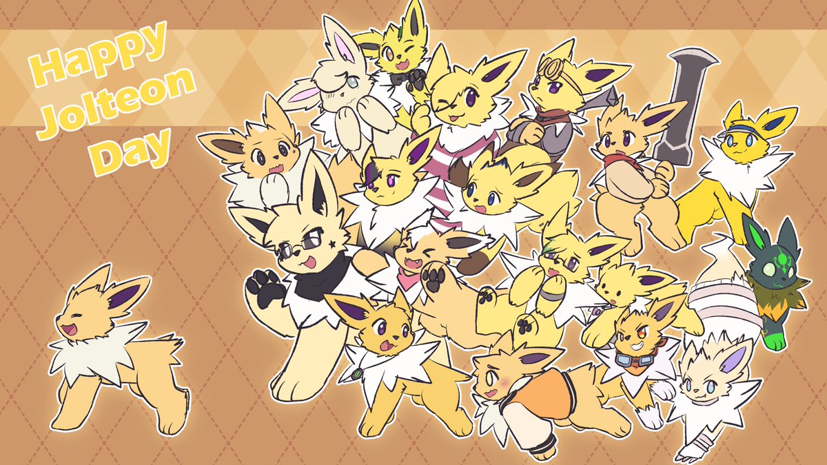 flyinghighfox's tweet image. I haven't really been well enough the past few days to draw for Jolteon Day, so might as well have a blast from the past and repost that one big Jolteon Day piece I made two years ago