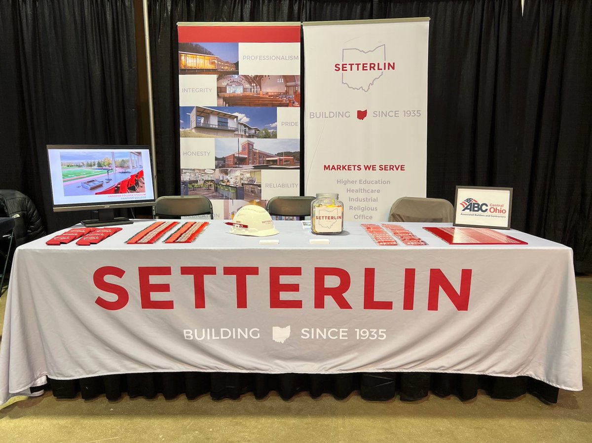 Set up and ready to meet students at the Junior Achievement of Central Ohio's Inspire Career Fair!