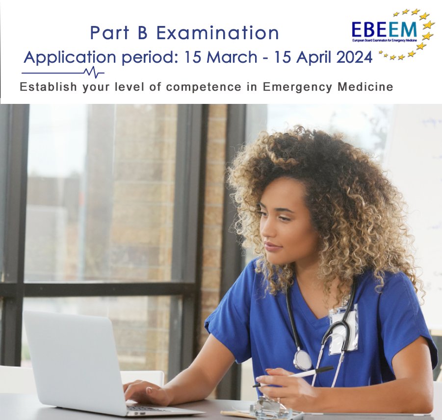 Preparing to take the European Board Examination in Emergency Medicine? You can submit your application for Part B as of Friday. Find all essential information on our website 👉eusem.org/ebeem/part-b @EusemY #EBEEM #EUSEM #EmergencyMedicine #doctors #EUSEM2023 #EUSEM2024