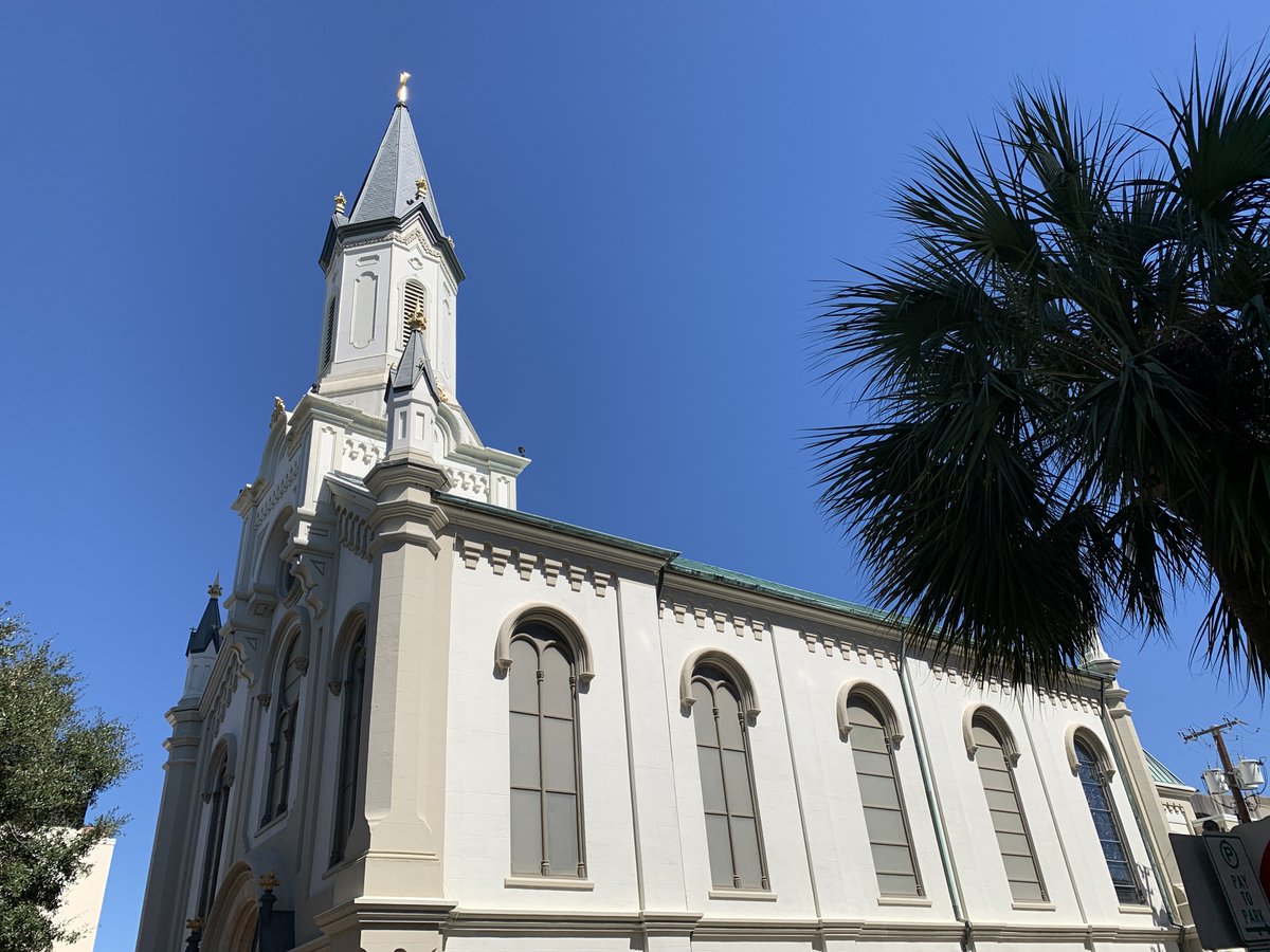 The Lutheran Church of the Ascension, 120 Bull Street, Savannah. My late uncle Curtis Derrick was pastor of this church in the 1960s. The congregation was organized by Salzburger emigrants in 1741; the present building dates to 1843. @SCSynod @ELCA #Lutheran