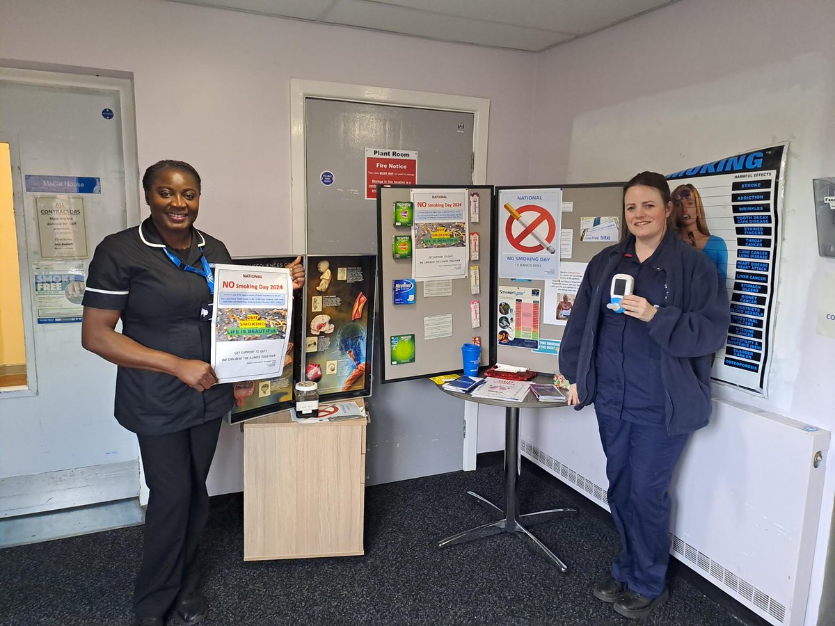 KwaoTakyi's tweet photo. Weldone team for making today special. UK no smoking day @40. 

We know you want to quit, we know you can and we are ready to support you. 

Pass by the reception of all GMMH sites to speak to our specialist tobacco Dependency advisors.  @GMMH_NHS @HistoryMakersGM @UKNoSmokingDay https://t.co/nJnfDEMEYz