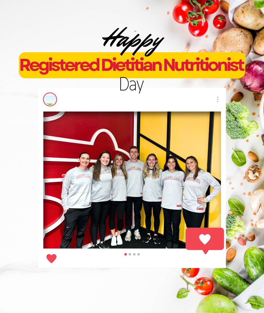 UMDSportsMed's tweet photo. Happy Registered Dietitian Nutritionist day to our friends at @FuelingTheTerps ! Thank you for all that you do for our student athletes! #NationalNutritionMonth #RDday @umterps @UMDHealthCenter https://t.co/STYlnTadSj