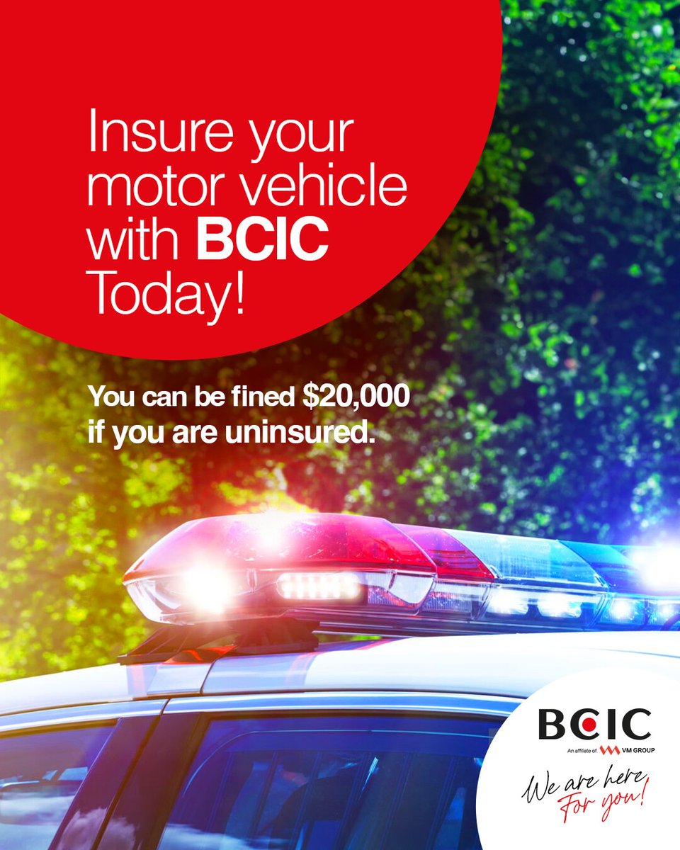 Insure your motor vehicle with BCIC Today! 

Visit bciconline.com today
 and choose the plan that best suits you.

#bcic #bcicinsurance #insurance #car #carinsurance #motor