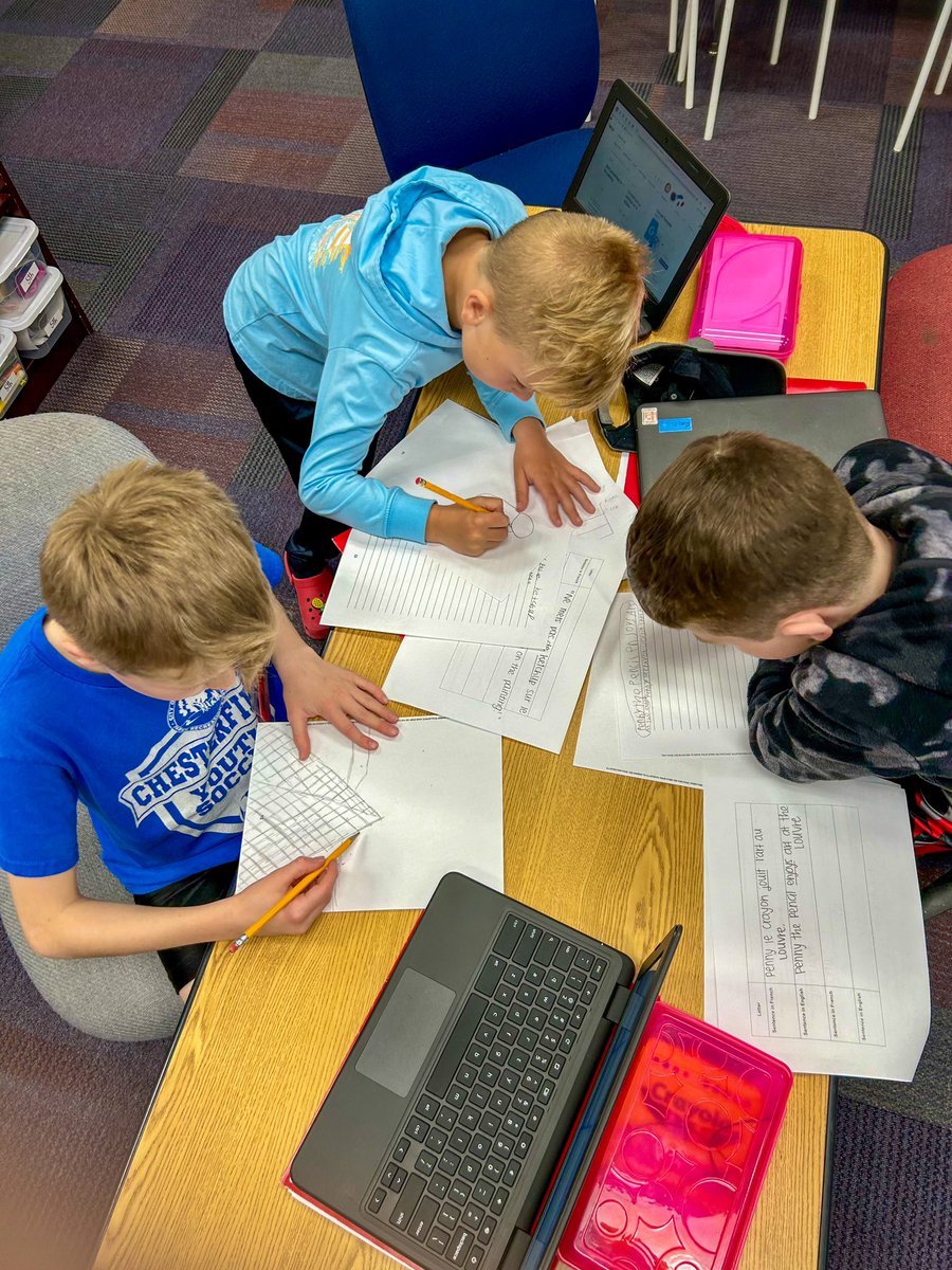 3rd graders are hard at work on our beginner ABC French book!! Can you tell which French landmark one student is drawing? <a href="/studentreasures/">Studentreasures</a> #SpringPublishing #ProudAuthors