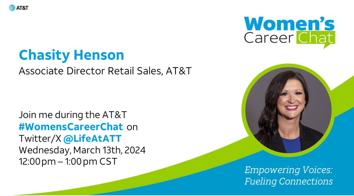 Today is the day! 12pm CST. You don’t want to miss it! <a href="/WomenOfATT_EG/">WomenOfATT</a> #WomensCareerChat